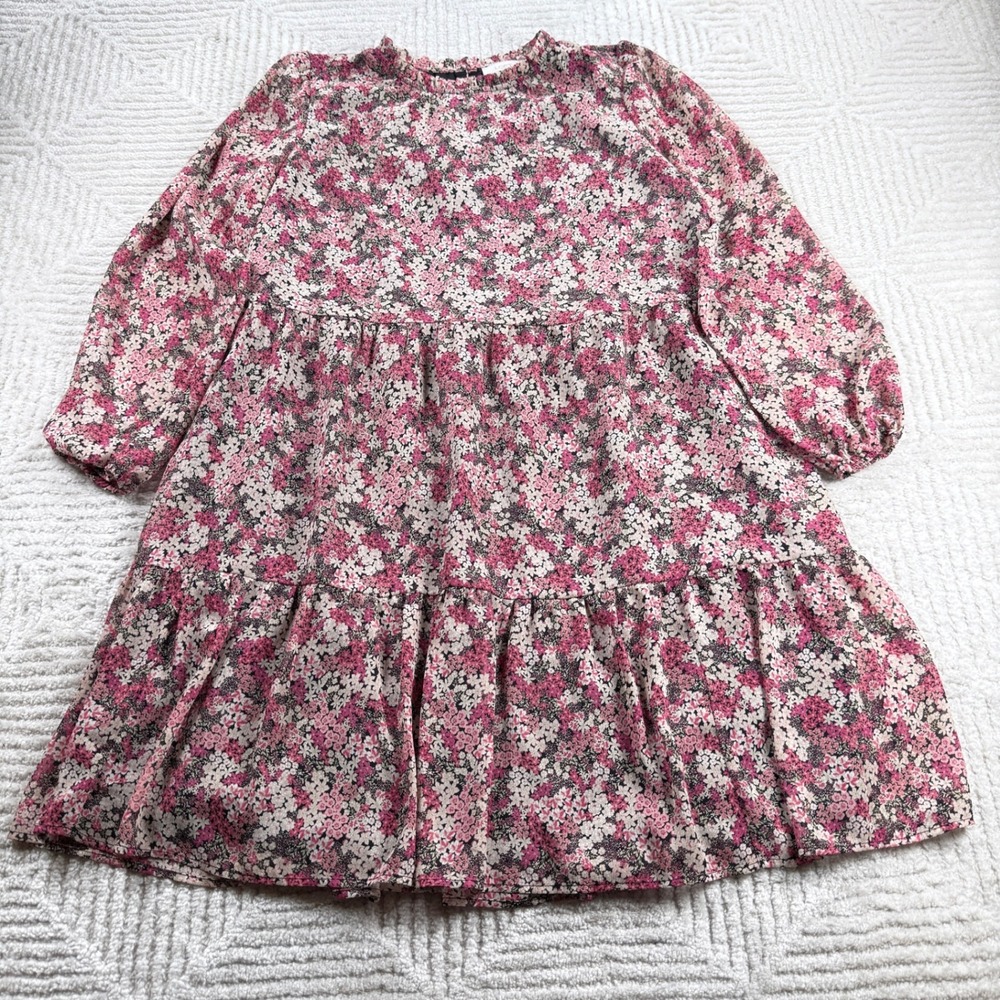 Loft Tiered Babydoll Dress Womens Small Pink Floral Boho Cottagecore Romantic